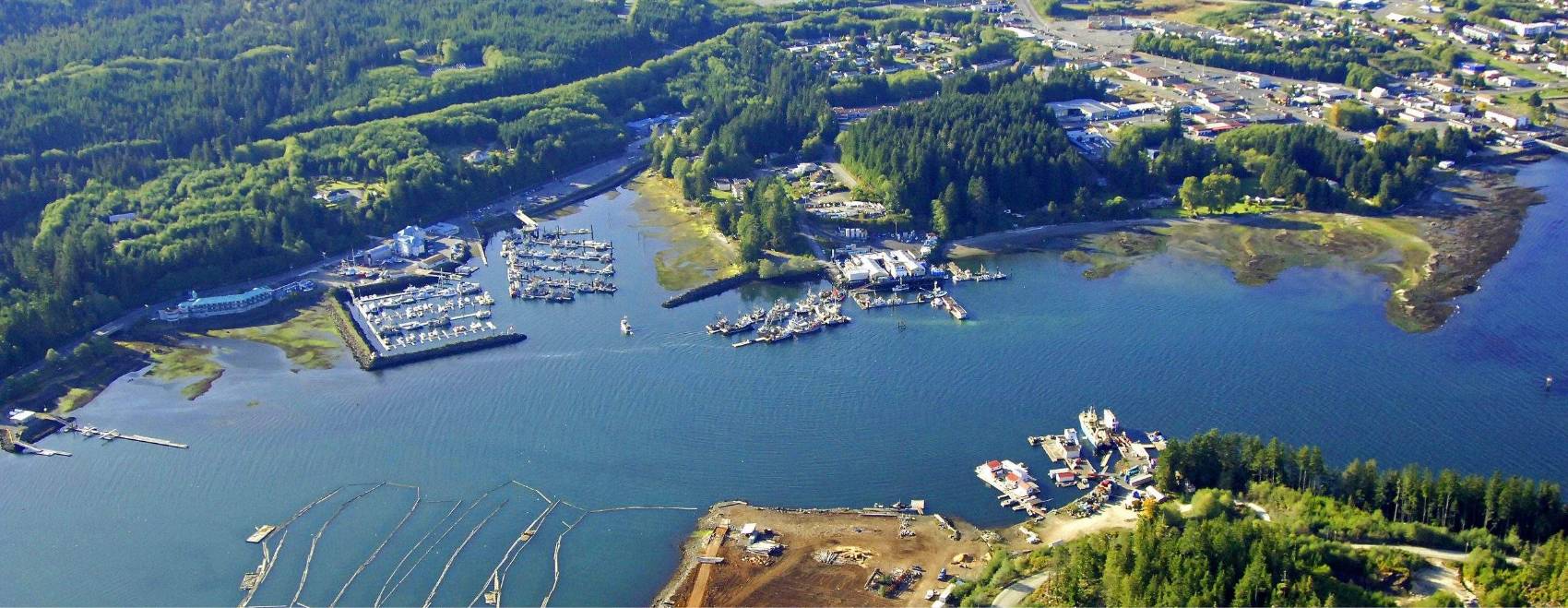 aerial view of Port Hardy, British Columbia