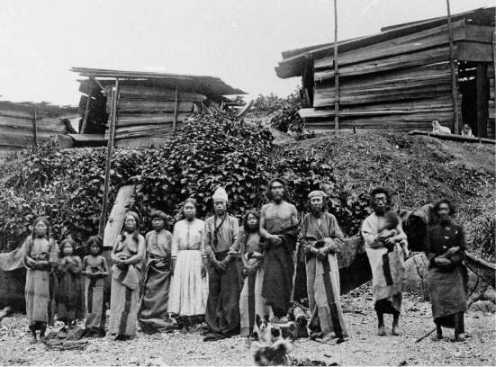 Black and white photograph of Blunden Harbour residents